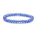 Sparkling 6mm deep blue crystal beaded bracelet with aurora AB coating for daily jewelry - Blue