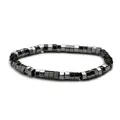 Bracelet pour homme en hématite magnétique 8mm avec perles cubes et éclat sombre - Style Hématite Cube Noir (Non Magnétique)
