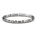 Bracelet de perles d'hématite magnétique 8mm avec perles hexagonales gris foncé - Style Hématite Colonne Hexagonale Argentée (Non Magnétique)