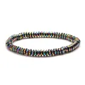 Regenbogen Magnet-Hämatit-Armband mit 8mm flachen Scheibenperlen für Damen und Herren - 6MM Regenbogen Flache Scheibe