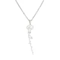 Collana con nome personalizzato in acciaio argento con scritta Sophia e ciondolo tulipano - Stile Fiore di Nascita 4 (CS00285) / Color Acciaio