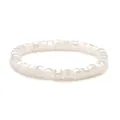 Minimalist 6mm milky white faceted crystal cube bead bracelet with subtle iridescence - Cube Geometric Style / Square White