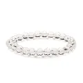 Sparkling 8mm clear faceted crystal bead bracelet with 96-cut earth beads design - White