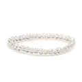 Sparkling 6mm faceted crystal glass beaded bracelet with rainbow AB color coating finish - AB Rainbow / White