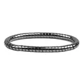 Bracelet minimaliste 8mm en hématite magnétique avec perles cylindriques noires polies - Style Chaîne en Os de Serpent avec Perles Cylindriques Noires (Magnétique)