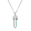 Halskette mit hexagonalem Opal-Kristallanhänger und minimalistischer Silberkette - Opalite (NSN00166)