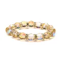 Funkelndes Kristallarmband in Champagner mit strassbesetzten goldenen Zwischenperlen - 10MM Hellgelb