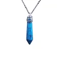 Sechseckiger Türkis-Kristallanhänger mit silberner Halskette für Damen - Sodalite Style (NSN00173)