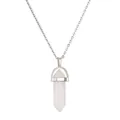 Halskette mit rosa Kristall-Sechskantsäule-Anhänger und eleganter Silber-Gliederkette - Clear Quartz (CN000523)