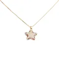 Elegante collar de estrella dorada con circonitas cúbicas y piedras de colores finas - Estilo Estrella de Cinco Puntas (Cadena de Caja)