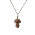 Handmade goldstone mushroom pendant necklace with silver wire wrap and chain - Mushroom Pendant with Silver Chain (CN00527) / Brown (Goldstone)