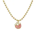 Collar de bolas doradas con colgante de árbol de la vida en esmalte rosa y cristales - Estilo Árbol de la Vida(CN00928YS)