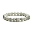 Tigerauge Weißes Howlith Perlenarmband für Paare mit silbernem strukturiertem Metall-Charm - Howlith
