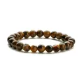 8mm Tigerauge Perlenarmband mit facettierten Natursteinperlen und elastischem Band - Tigerauge