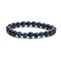 Lapis Lazuli Armband mit 8mm runden und facettierten tiefblauen Natursteinperlen - Lapislazuli