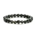 Natürliches 8mm Labradorit Perlenarmband mit facettierten Edelstein-Akzenten - Labradorit