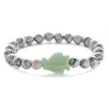 Bracciale in turchese bianco naturale con un ciondolo a freccia in avventurina verde - Bracciale Howlite Bianca