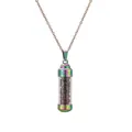 Pendentif bouteille de parfum arc-en-ciel avec éclats de pierres naturelles - Grenat