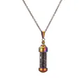 Collar con colgante de botella de perfume arcoíris y piedras preciosas rojas - Grava de Granate