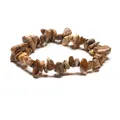Handmade natural stone bracelet with irregular brown and beige crystal gravel beads - Picture Jasper