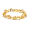Handmade elastic bracelet with irregular natural yellow citrine crystal chips - Citrine