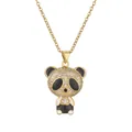Collar con colgante de panda dorado con circonitas pavé y detalles en esmalte negro - Panda Negro