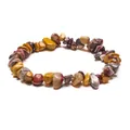 Handmade elastic bracelet with colorful irregular natural crystal stone beads - Yellow Jasper
