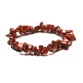 Handmade red jasper chip bracelet with natural stones in polished deep red finish - Red Jasper