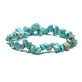 Handmade elastic bracelet with irregular blue turquoise crystal stones in natural style - Turquoise