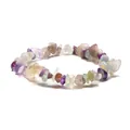 Handmade elastic bracelet with colorful irregular mixed natural crystal gemstones - Fluorite