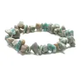 Handmade bracelet featuring polished natural irregular amazonite crystal stones - Amazonite