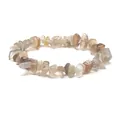 Handmade bracelet with irregular natural crystals in light grey and pale yellow tones - Labradorite