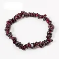 Handmade garnet natural crystal stone fragment bracelet with deep red irregular beads - Garnet