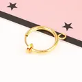 Polished gold circular clip-on earring converter with small loop for DIY jewelry making - Large Spring Ear Clip / 16mm (4 Pieces/Pack) / Gold
