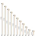 Golden stainless steel eye pins for DIY jewelry making in various lengths from 15mm to 70mm - Eye Pin / 50 Pieces/Pack (0.6x15mm) / Gold