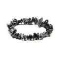 Handmade bracelet featuring natural irregular snowflake obsidian beads in black and white - Snowflake