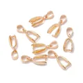 Set of 8 gold-plated copper pinch bails for DIY jewelry pendants and necklaces - Large Style / 7x20mm (10 Pieces/Pack) / KC Gold