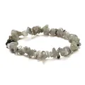 Handmade grey natural crystal stone bracelet with irregular polished stone beads - Moonstone