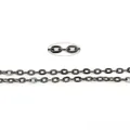 Gunmetal grey O-chain necklace link for DIY jewelry making with magnified detail - 5x4mm / Gunmetal