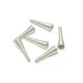 Five silver spiral cone bead caps for DIY jewelry making and tassel decorations - Spring Bead Cap (26x8mm) / 10 Pieces Pack / Silver
