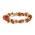 Handmade bracelet featuring polished irregular natural crystal stones and mixed rose quartz - Pink Agate