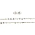 Silver metal O-chain cable links for DIY jewelry making and necklace extensions - 5x4mm / Silver