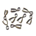 Antique bronze pinch bails for pendant DIY jewelry making set of seven pieces - Large Style / 7x20mm (10 Pieces/Pack) / Antique Bronze