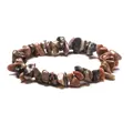 Handmade bracelet with natural irregular pink, grey and black crystal stone beads - Rhodonite