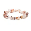 Handmade bracelet featuring natural irregular red rutilated quartz crystal beads - Red Crystal