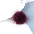 Deep purple 3.5cm mink fur pom pom pendant for DIY jewelry and handmade earrings - 3.5cm Diameter / Purple