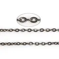 Gunmetal O-link chain for DIY jewelry making with enlarged oval link detail view - 3x2mm / Gunmetal