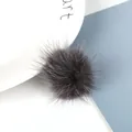 3.5cm dark grey mink fur pom-pom ball for DIY earrings and jewelry accessories - 3.5cm Diameter / Gray