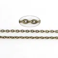 Antique bronze O-link metal chain for DIY jewelry making with macro detail view - 3x2mm / Antique Bronze