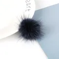 Deep blue 3.5cm mink fur ball pendant for DIY earring and jewelry making accessories - 3.5cm Diameter / Navy Blue